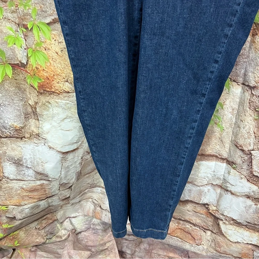 BODEN Coastal Cowgirl Southwestern Style Dark Wash Denim Zip Front Jumpsuit, 4R - Picture 7 of 14